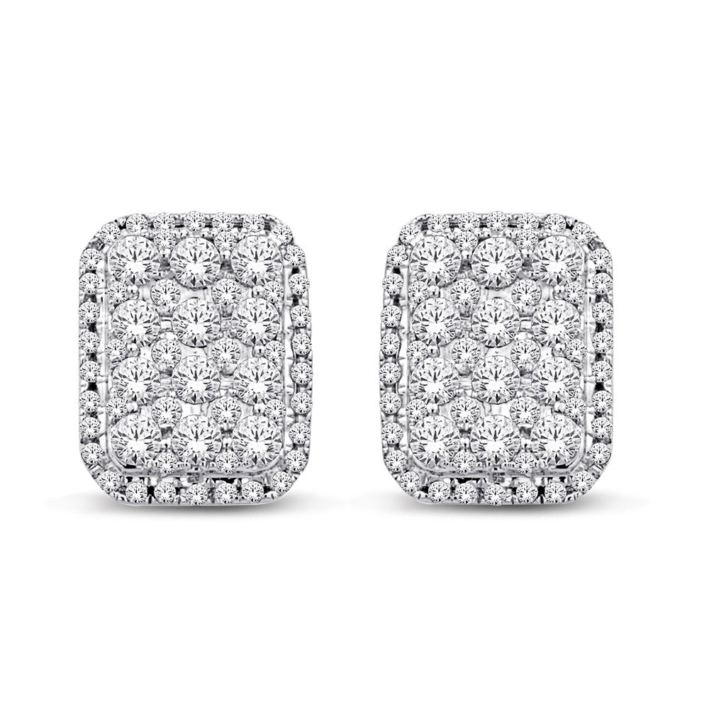 14K White Gold 1 Ct.Tw. Diamond Fashion Earrings