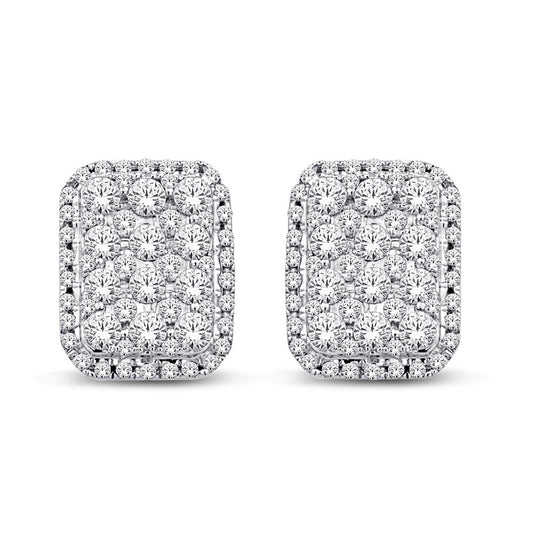 14K White Gold 1 Ct.Tw. Diamond Fashion Earrings