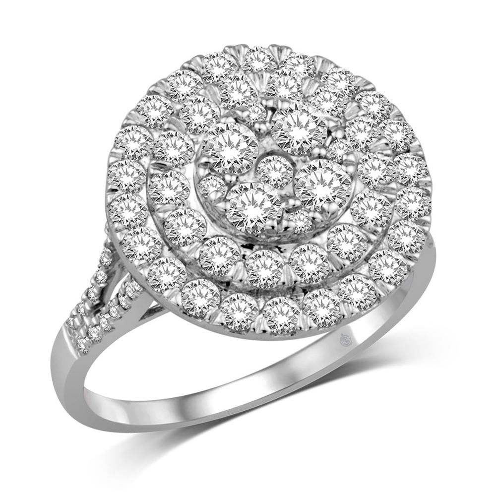 14K White Gold 1 5/8 Ct.Tw. Diamond Fashion Ring