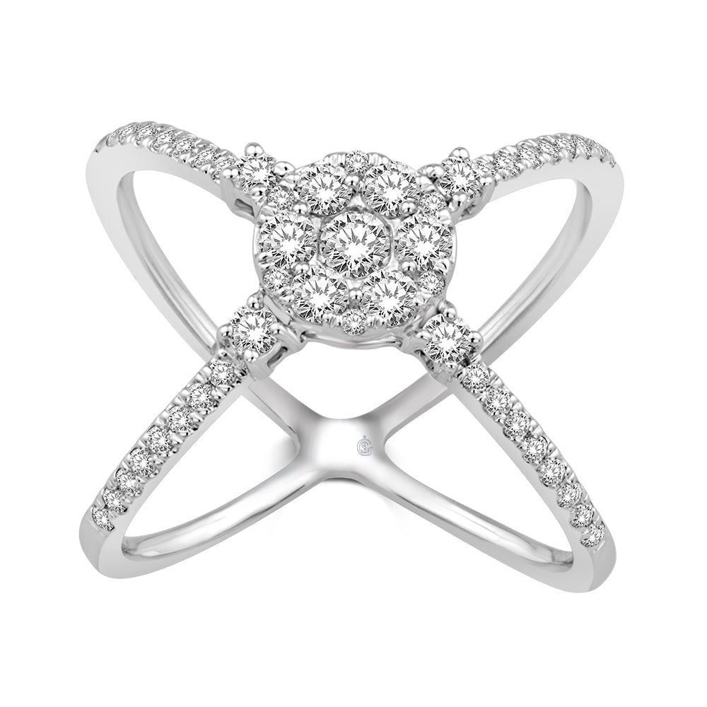 14K White Gold 3/4 Ct.Tw. Diamond Fashion Band