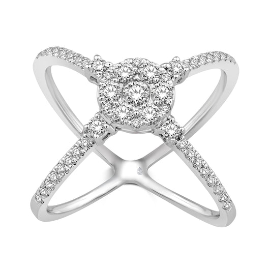 14K White Gold 3/4 Ct.Tw. Diamond Fashion Band