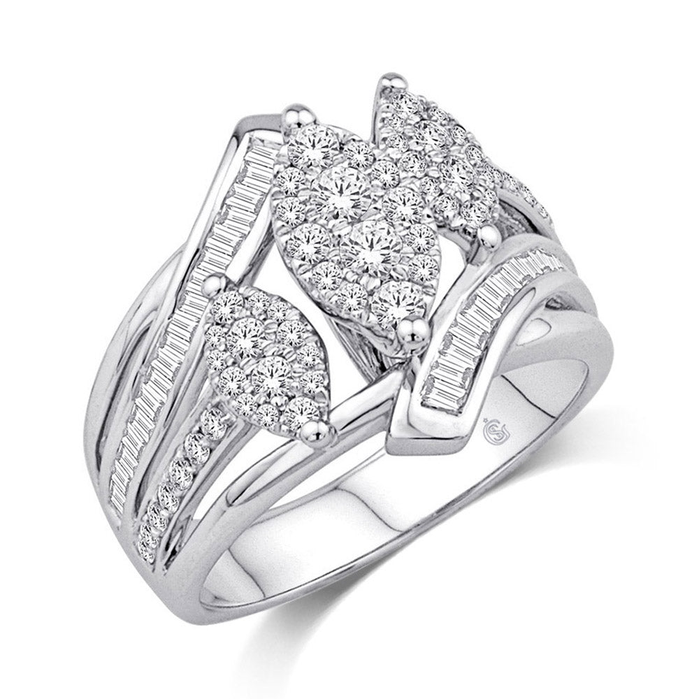 14K White Gold 1 Ct.Tw. Diamond Fashion Ring