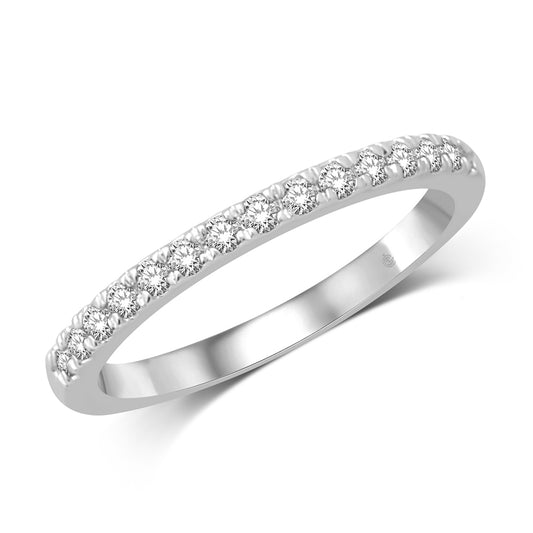 14K White Gold 1/5 Ct.Tw. Diamond Ladies Band