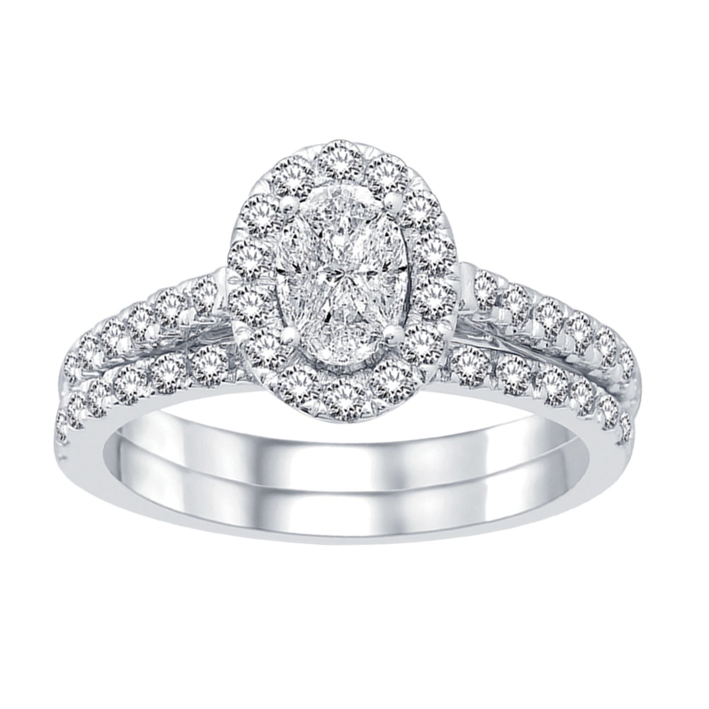 Lovecuts 14K White Gold 2 Ct.Tw. Diamond Bridal Ring