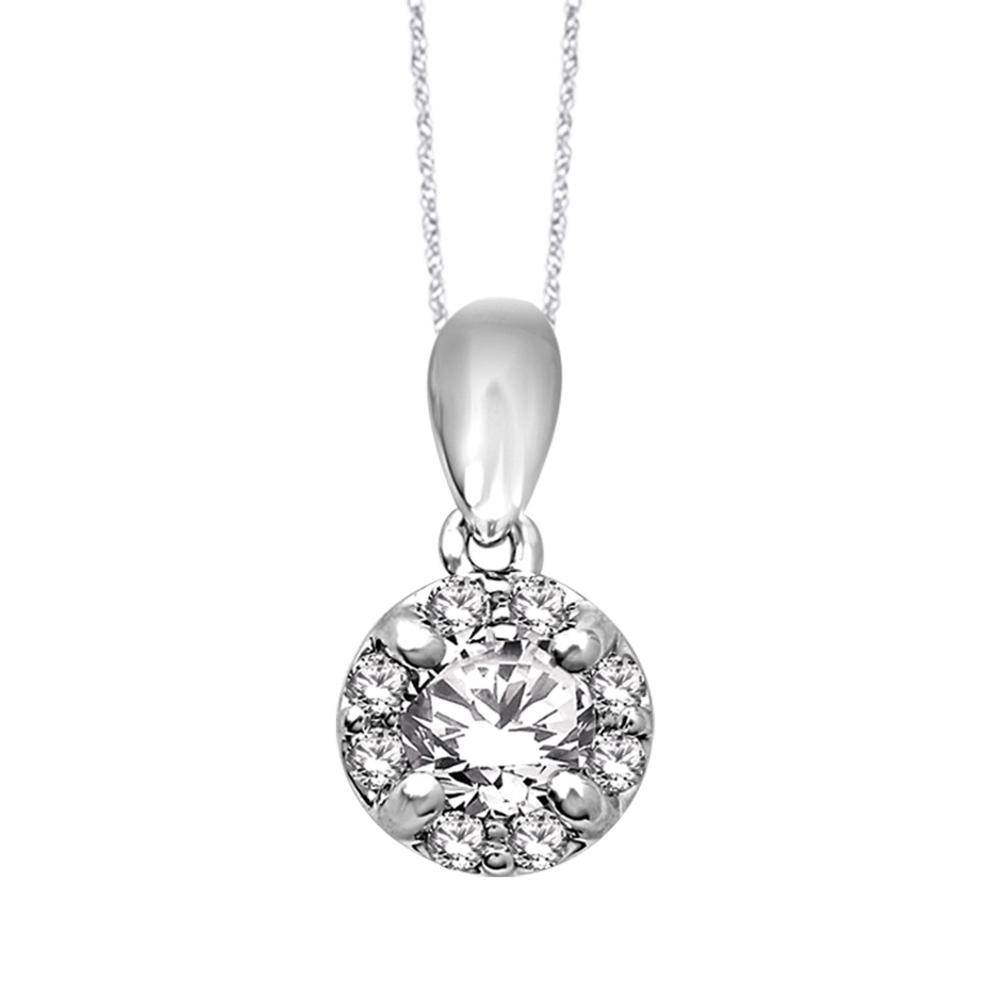 14K White Gold 1/2 Ct.Tw. Diamond Fashion Pendant
