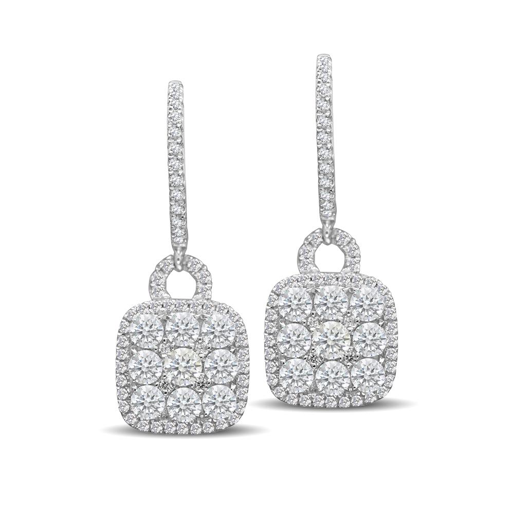 14K White Gold 1 1/3 Ct.Tw. Diamond Fashion Earrings