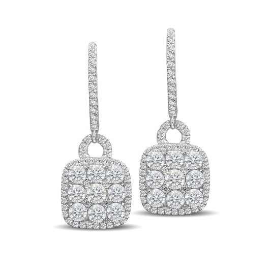 14K White Gold 1 1/3 Ct.Tw. Diamond Fashion Earrings