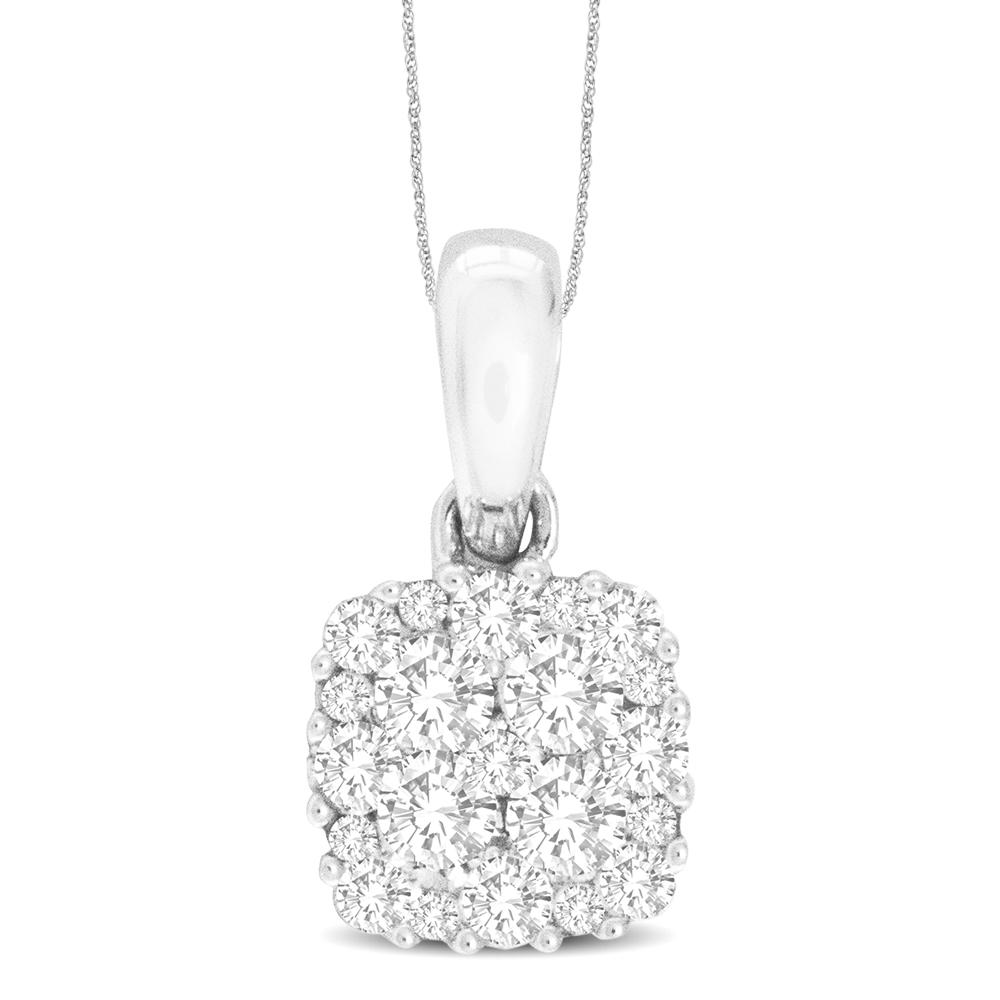 14K White Gold 1/2 Ct.Tw. Diamond Fashion Pendant