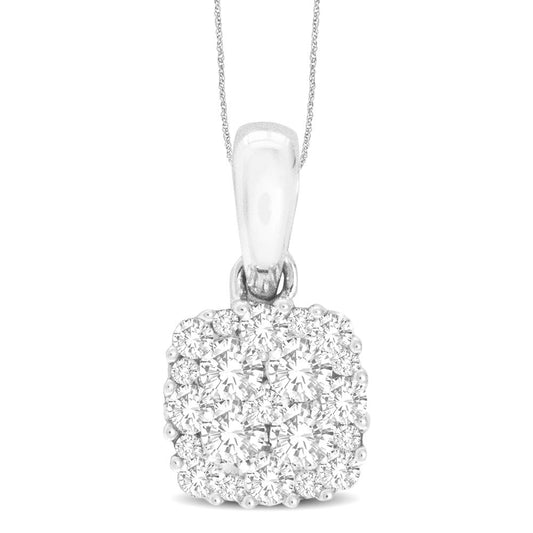 14K White Gold 1/2 Ct.Tw. Diamond Fashion Pendant