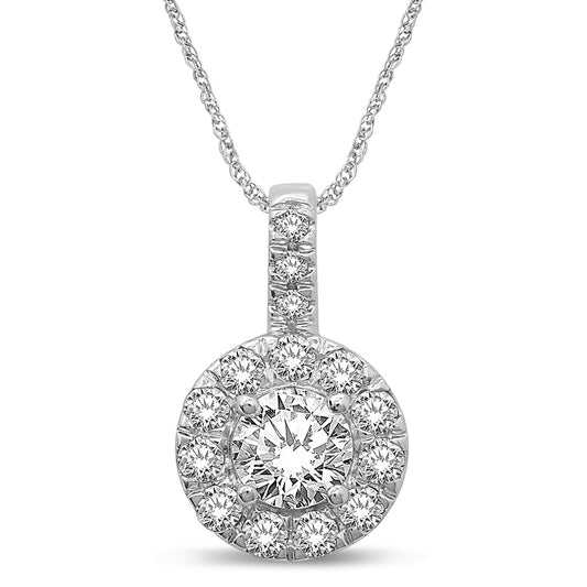 14K White Gold 7/10 Ct.Tw. Diamond Fashion Pendant