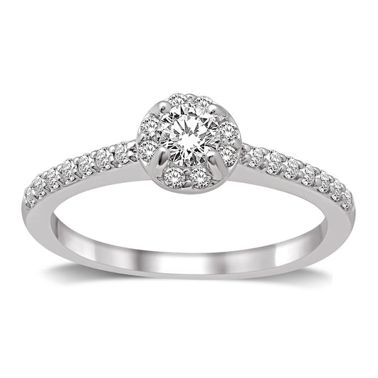 14K White Gold 1/2 Ct.Tw. Diamond Semi Mount Engagement Ring