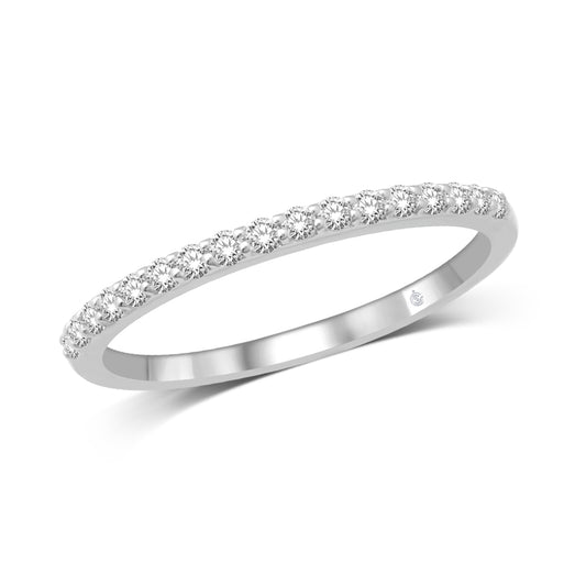 14K White Gold 1/5 Ct.Tw. Diamond Wedding Band
