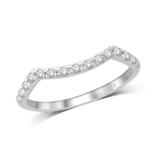 14K White Gold 1/5 Ct.Tw. Diamond Wedding Band