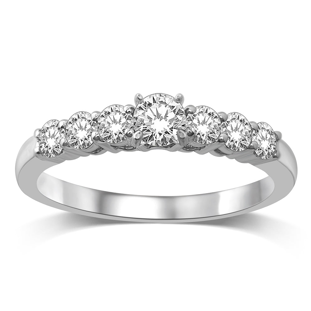 14K White Gold 1 1/2 Ct.Tw. Diamond Halo Engagement Ring