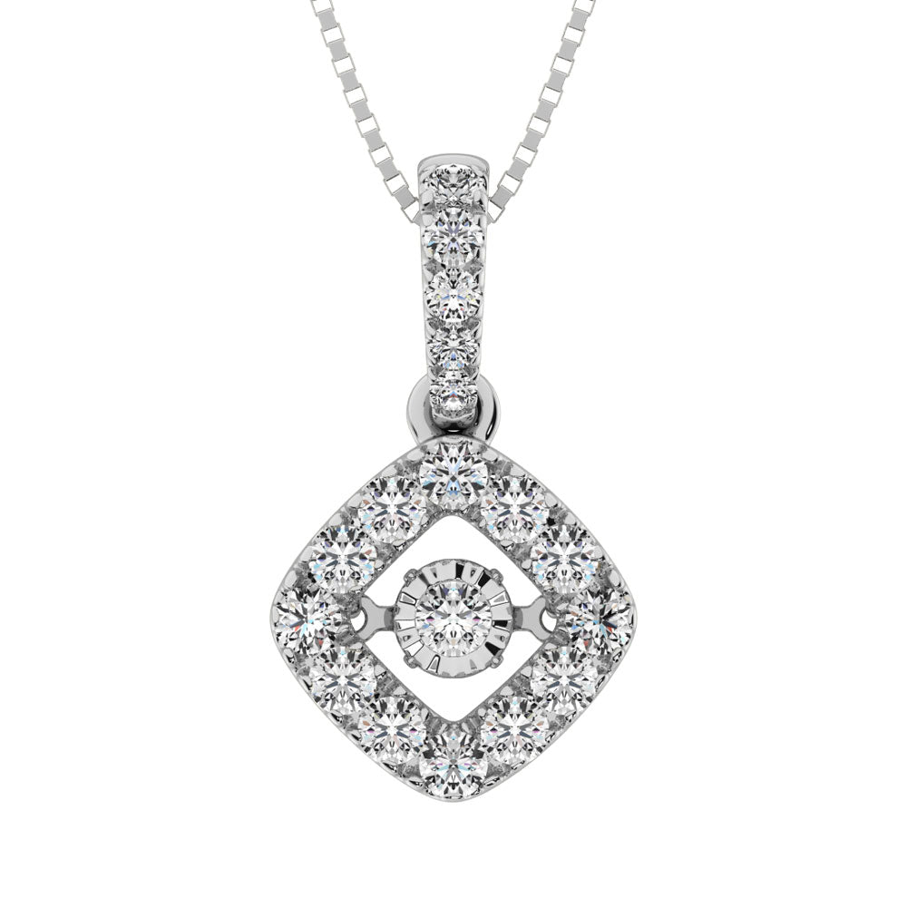 14K White Gold 5/8 Ct.Tw. Diamond Moving Diamond Pendant