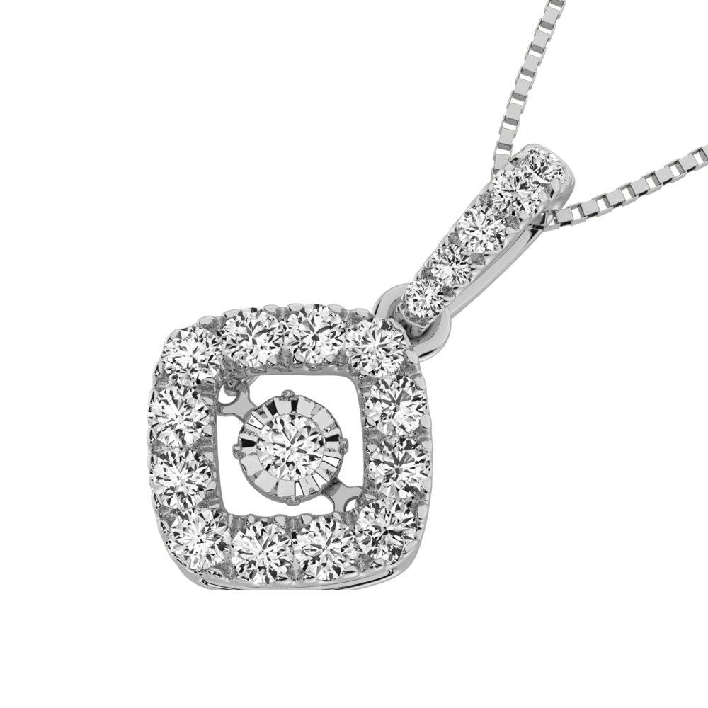 14K White Gold 5/8 Ct.Tw. Diamond Moving Diamond Pendant