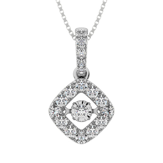 14K White Gold 1 Ct.Tw. Diamond Moving Diamond Pendant