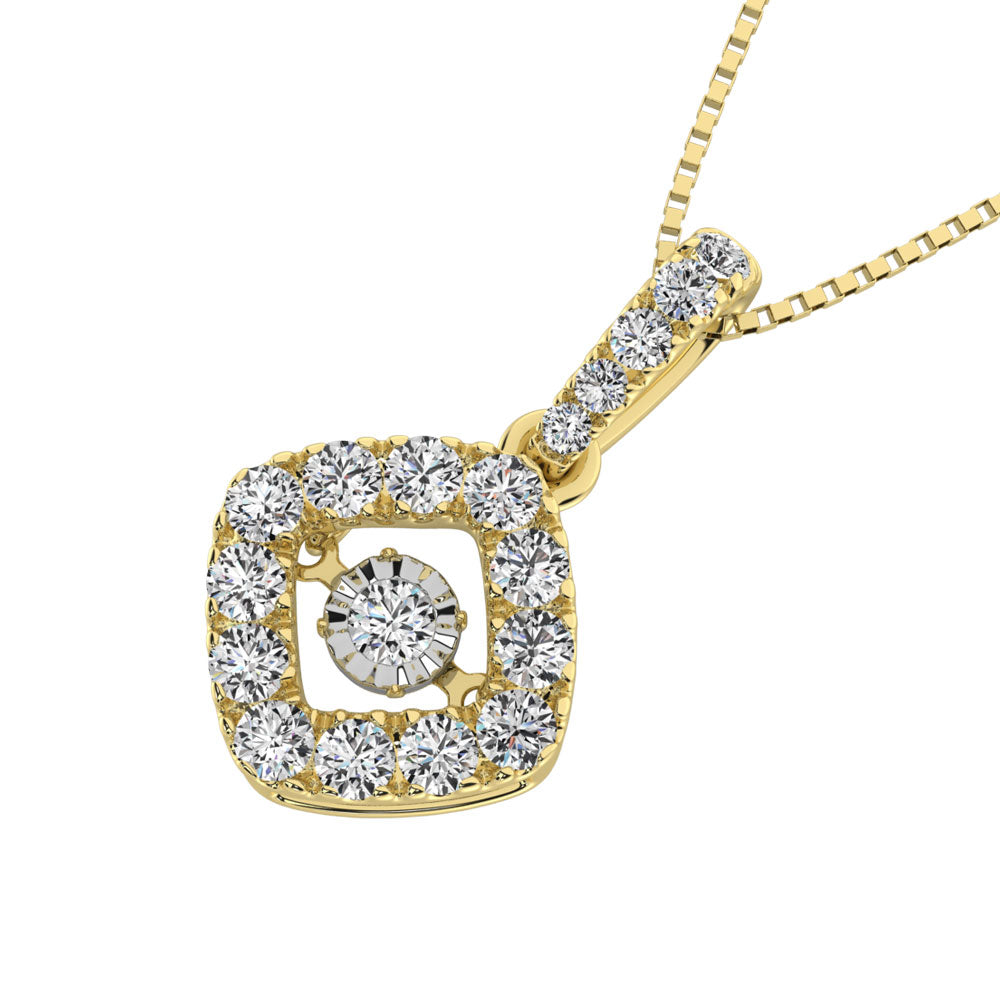 14K Yellow Gold 5/8 Ct.Tw. Diamond Moving Diamond Pendant