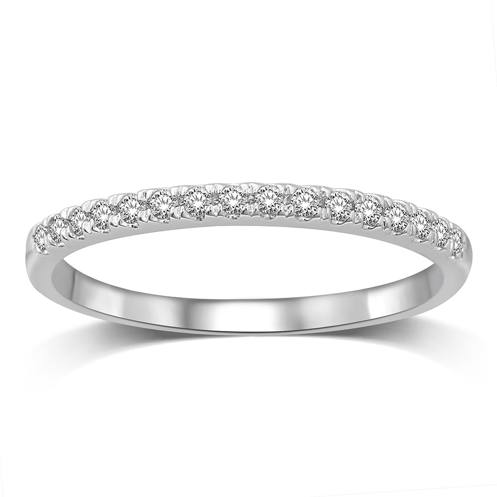14K White Gold 1/5 Ct.Tw. Diamond Wedding Band