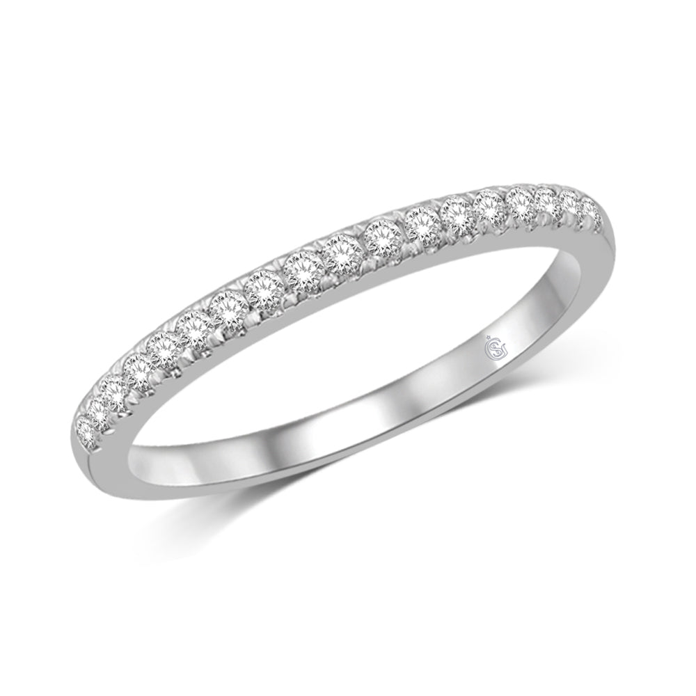 14K White Gold 1/3 Ct.Tw. Diamond Wedding Band