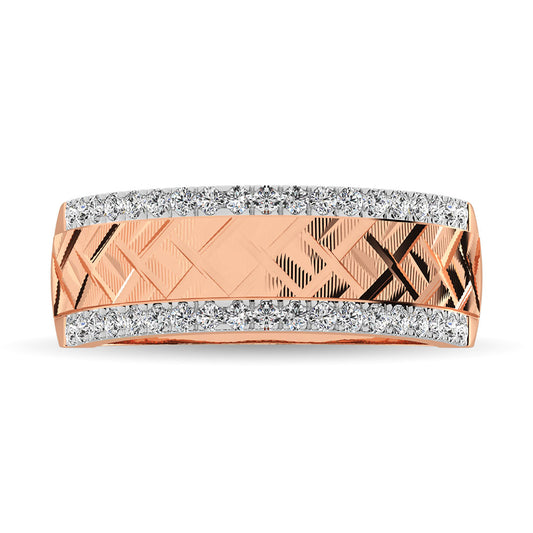 14K White Gold 1/2 Ct.Tw. Diamond Machine Men?s Band