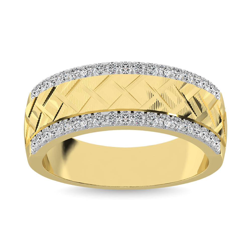 14K Yellow Gold 1/2 Ct.Tw. Diamond Machine Men?s Band