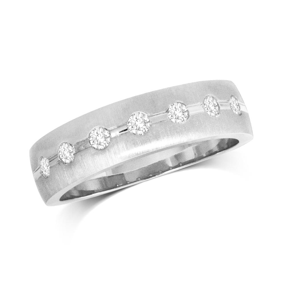 14K White Gold 1/3 Ct.Tw. Diamond Machine Men?s Band