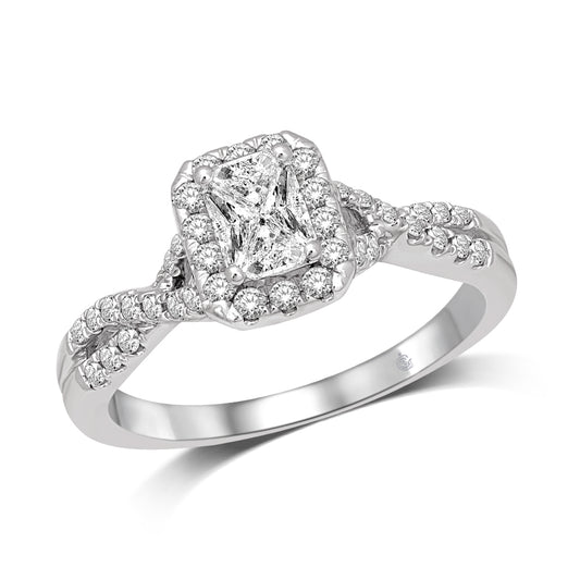 Lovecuts 14K White Gold 5/8 Ct.Tw. Diamond Engagement Ring