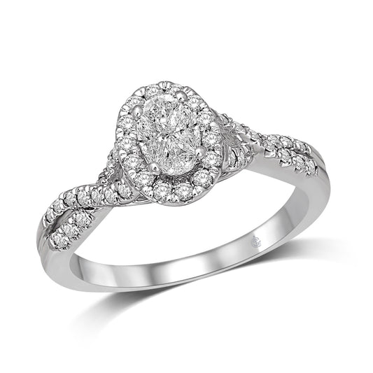 Lovecuts 14K White Gold 1 1/6 Ct.Tw. Diamond Engagement Ring