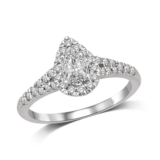 Lovecuts 14K White Gold 5/8 Ct.Tw. Diamond Engagement Ring