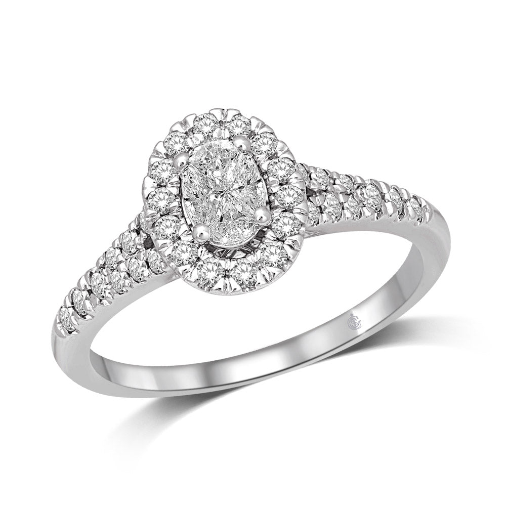 Lovecuts 14K White Gold 3/4 Ct.Tw. Diamond Engagement Ring