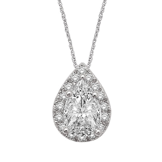 Lovecuts 14K White Gold 1/3 Ct.Tw. Diamond Fashion Pendant