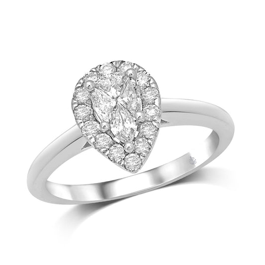 Lovecuts 14K White Gold 1/3 Ct.Tw. Diamond Engagement Ring