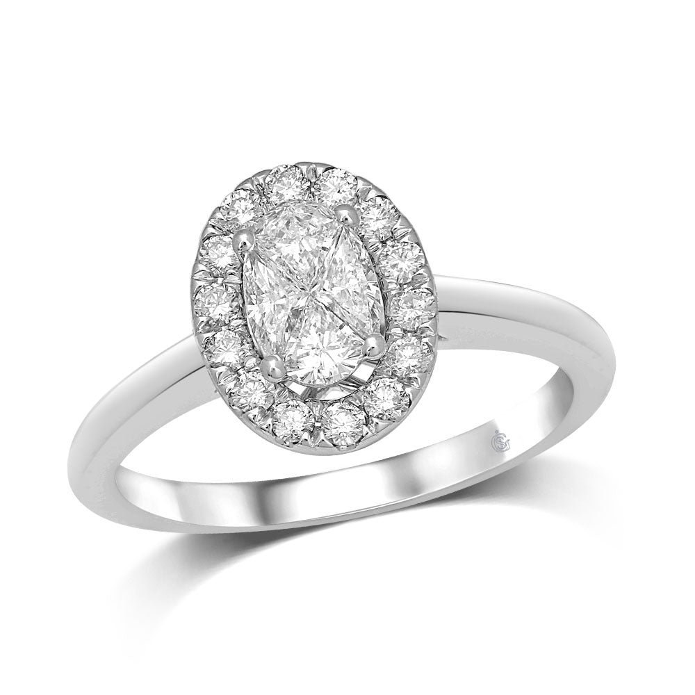 Lovecuts 14K White Gold 1/3 Ct.Tw. Diamond Engagement Ring