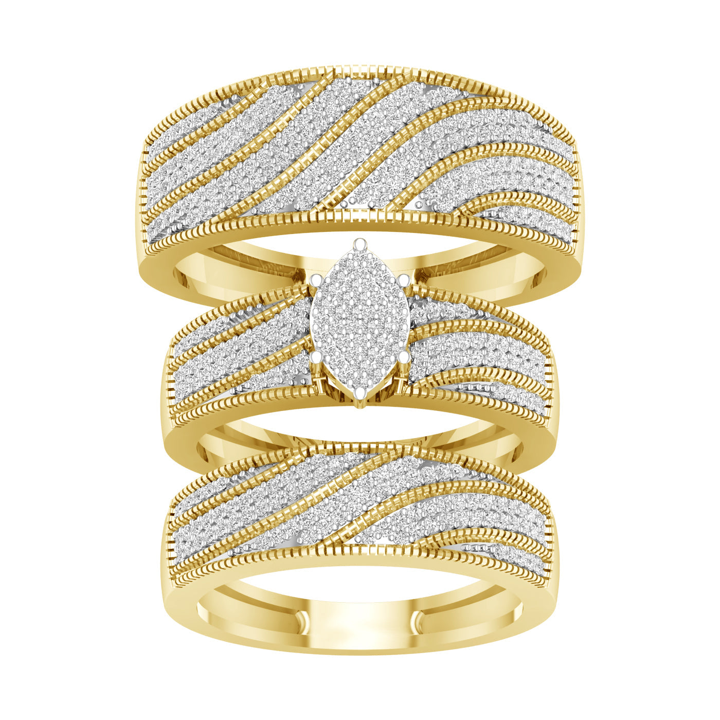 10K 1.00ct Diamond Trio Set