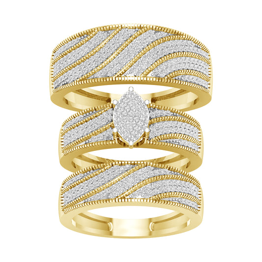 10K 1.00ct Diamond Trio Set