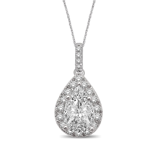Lovecuts 14K White Gold 2/5 Ct.Tw. Diamond Fashion Pendant