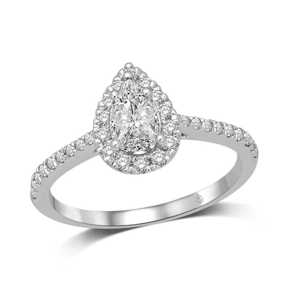 Lovecuts 14K White Gold 1/2 Ct.Tw. Diamond Engagement Ring
