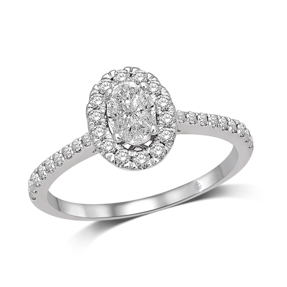 Lovecuts 14K White Gold 1/2 Ct.Tw. Diamond Engagement Ring