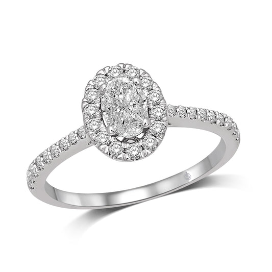 Lovecuts 14K White Gold 1/2 Ct.Tw. Diamond Engagement Ring