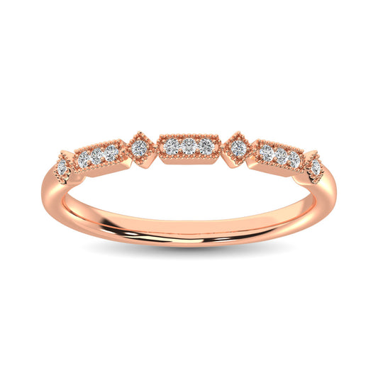 14K Rose Gold 1/20 Ct.Tw. Diamond Stackable Band