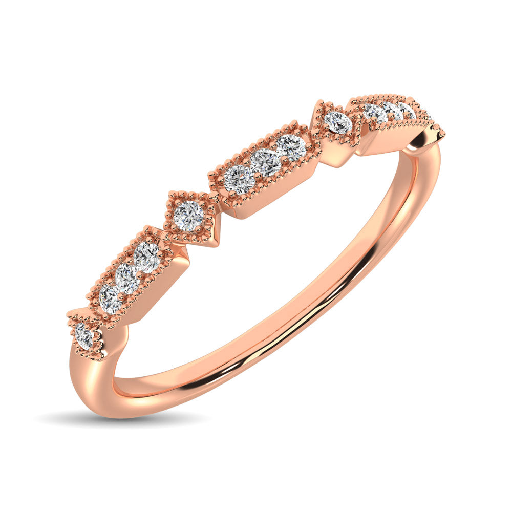 14K Rose Gold 1/20 Ct.Tw. Diamond Stackable Band