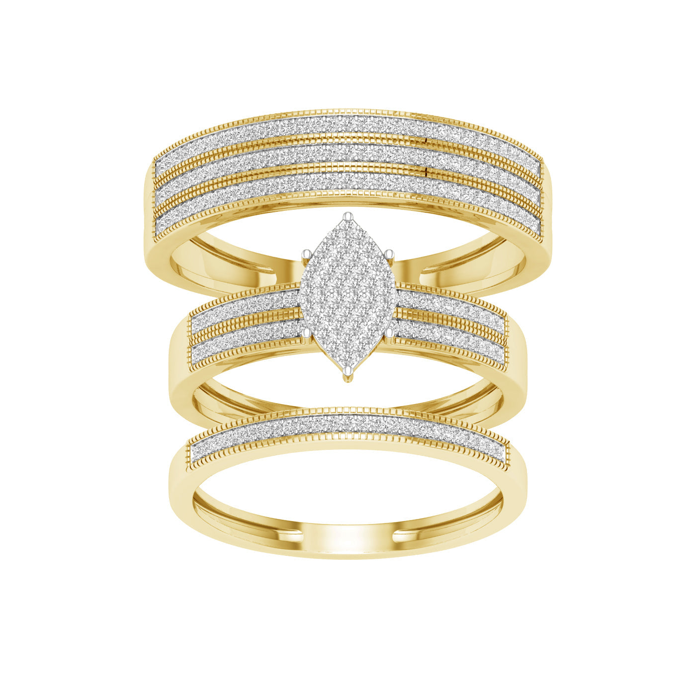 10K 0.50ct Diamond Trio Set