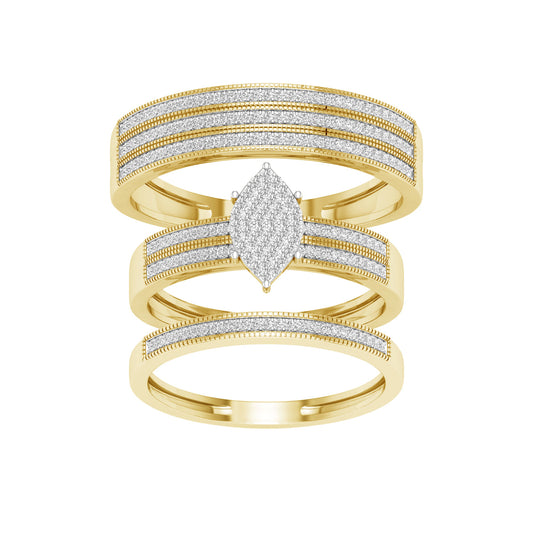 10K 0.50ct Diamond Trio Set