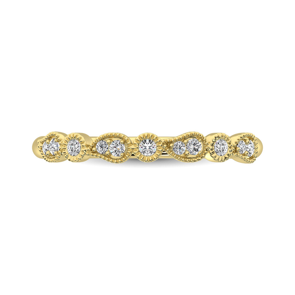 14K Yellow Gold 1/10 Ct.tw Diamond Stackable Band