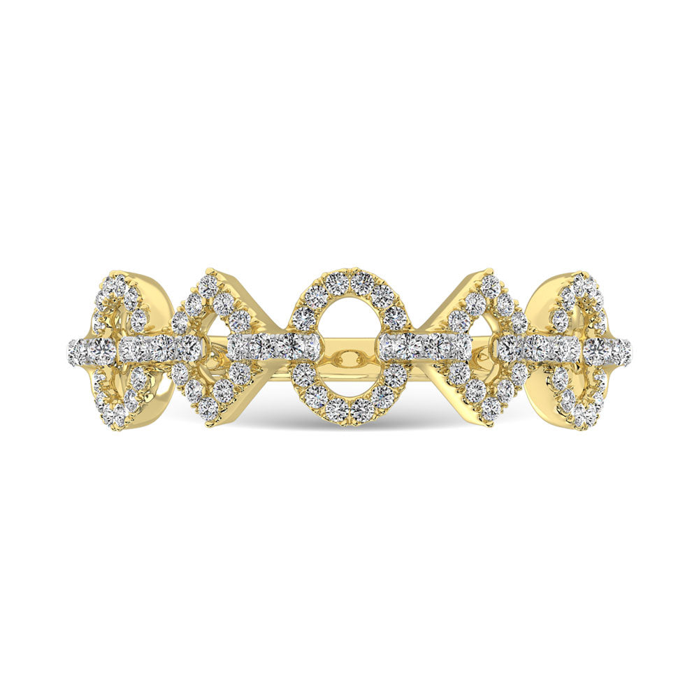 14K Yellow Gold 1/4 Ct.Tw. Diamond Fashion Ring