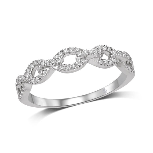 14K White Gold 1/6 Ct.Tw. Diamond Stackable Band