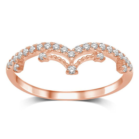 14K Rose Gold 1/5 Ct.Tw. Diamond Stackable Band