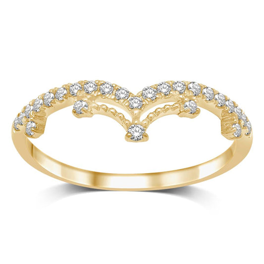 14K Yellow Gold 1/5 Ct.Tw. Diamond Stackable Band