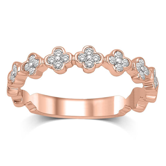 14K Rose Gold 1/4 Ct.Tw. Diamond Stackable Band